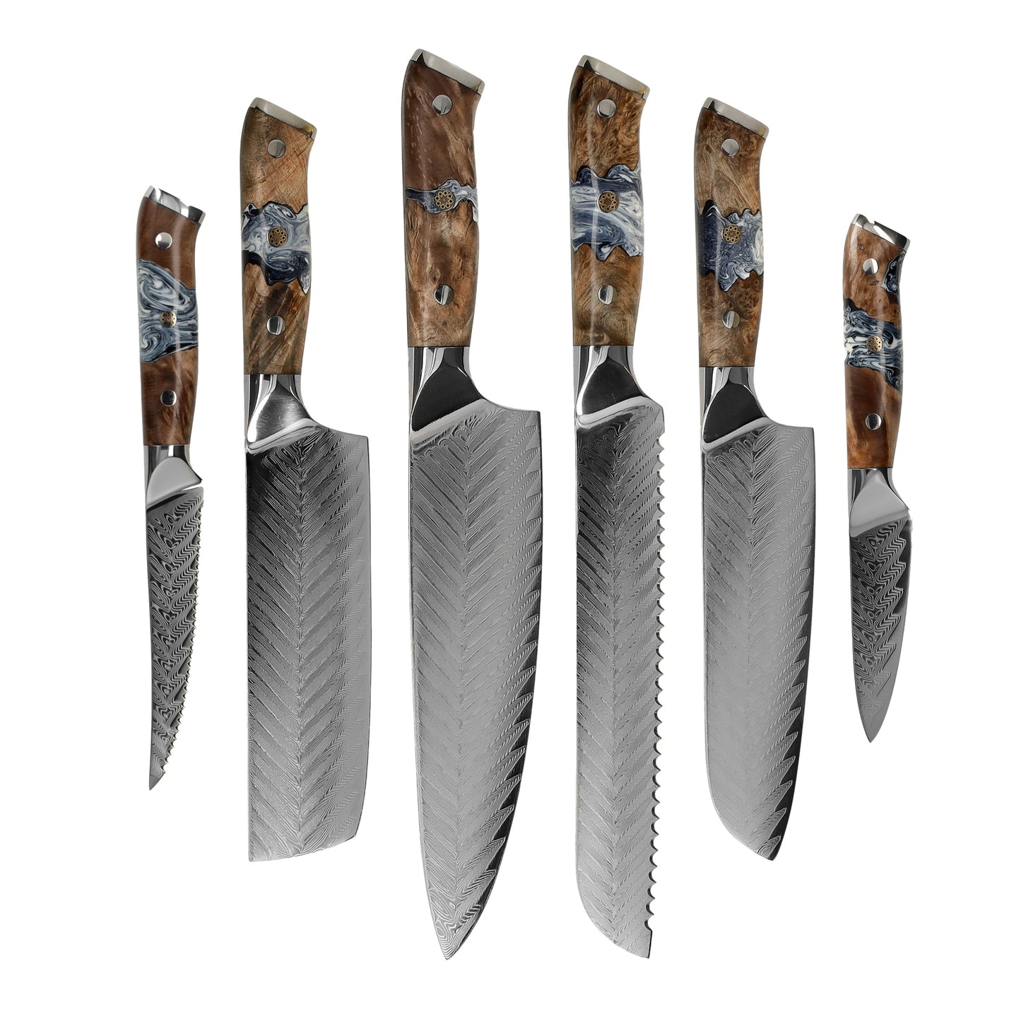 Shinrai Knives – 6-teiliges Damastmesserset der Eclipse-Serie