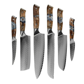 Shinrai Knives – 6-teiliges Damastmesserset der Eclipse-Serie