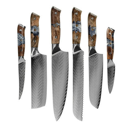 Shinrai Knives – 6-teiliges Damastmesserset der Eclipse-Serie