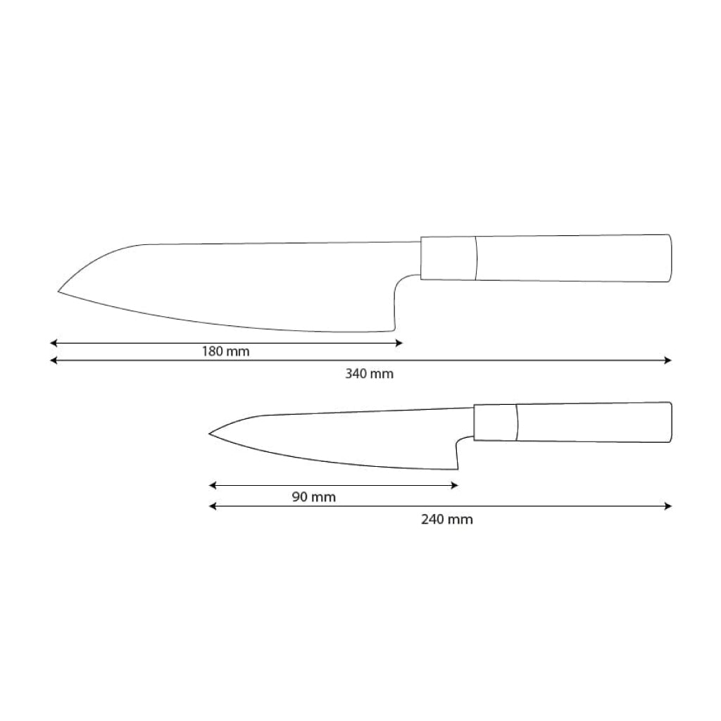 Shinrai Knives – Takumi Kaza 2-teiliges Damastmesser-Set – Santoku + Schälmesser