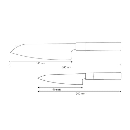 Shinrai Knives – Takumi Kaza 2-teiliges Damastmesser-Set – Santoku + Schälmesser
