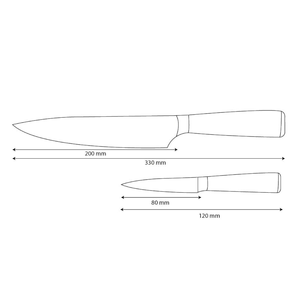 Shinrai Knives – 2-teiliges Messerset mit Damaszener-Print – Kochmesser + Schälmesser