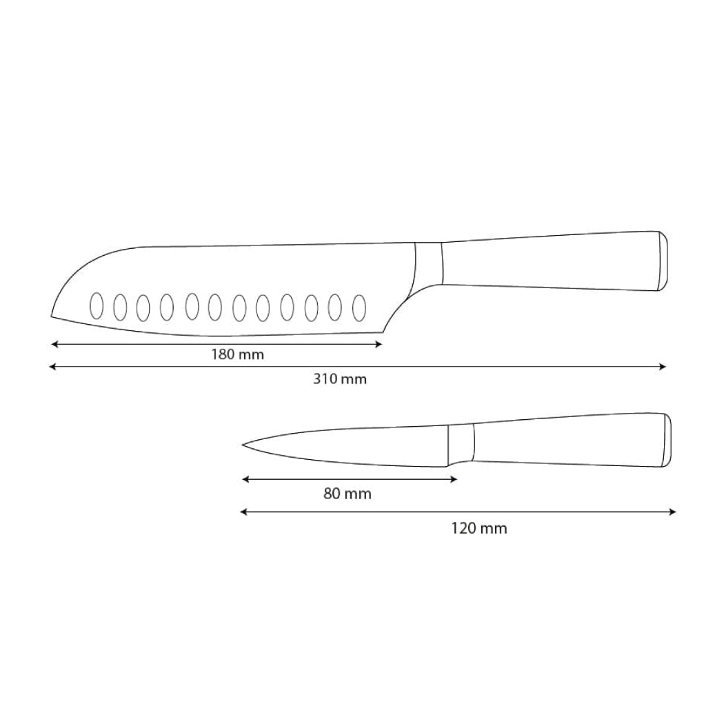 Couteaux Shinrai - Ensemble de 2 couteaux en résine époxy et onyx imprimé Damas - Santoku + couteau d'office