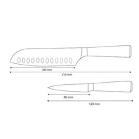 Couteaux Shinrai - Ensemble de 2 couteaux en résine époxy et onyx imprimé Damas - Santoku + couteau d'office