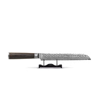Shinrai Knives - Ensemble de 2 couteaux en damas martelé BR - Couteau de chef + Couteau à pain