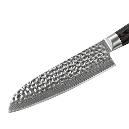 Shinrai Knives - Gehämmertes Damast BR Damast Santoku 18 cm