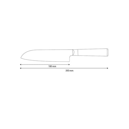 Shinrai Knives - Gehämmertes Damast BR Damast Santoku 18 cm