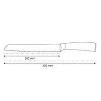 Shinrai Knives - Brotmesser mit Damaszener-Print und Epoxid-Saphir, 20 cm