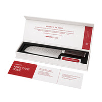 Shinrai Knives – 5-teiliges Messerset aus gehämmertem Edelstahl – Kochmesser + Brotmesser + Nakiri + Santoku + Schälmesser