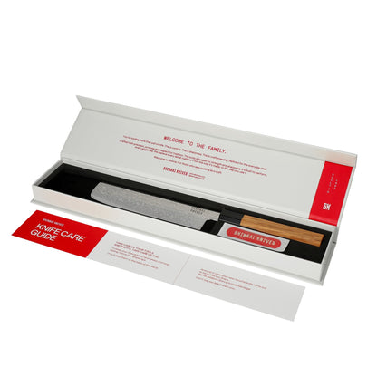 Shinrai Knives - Takumi Kaza Damascus Nakiri Messer 18 cm