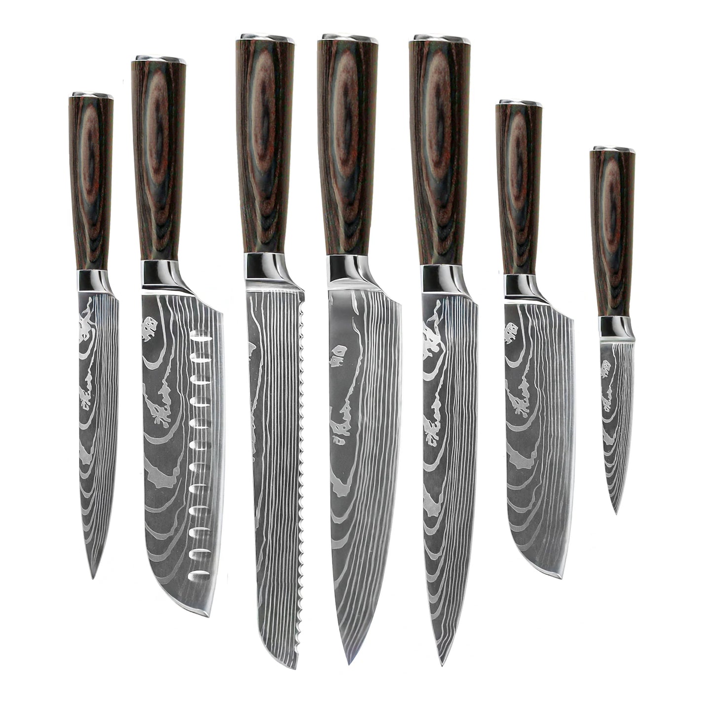 Shinrai Knives - Mega-Paket mit Damascus-Print - Alles, was Sie brauchen