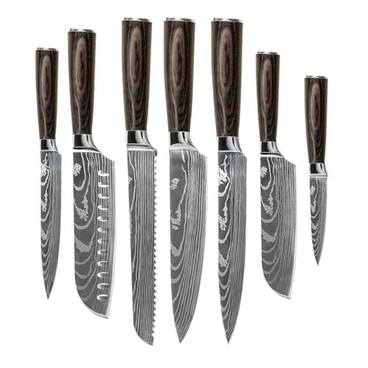 Shinrai Knives - Mega-Paket mit Damascus-Print - Alles, was Sie brauchen