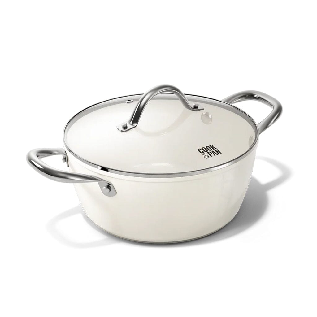 Casserole Cook &amp; Pan - Go Ivory 24 cm avec couvercle en verre
