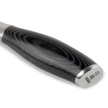 Shinrai Knives - 6-teiliges Messerset aus Damast-Pakkaholz + doppelseitiger magnetischer Messerblock - Schwarz