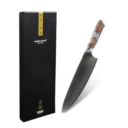 Shinrai Japan - Couteau de chef Damas série Eclipse 20 cm