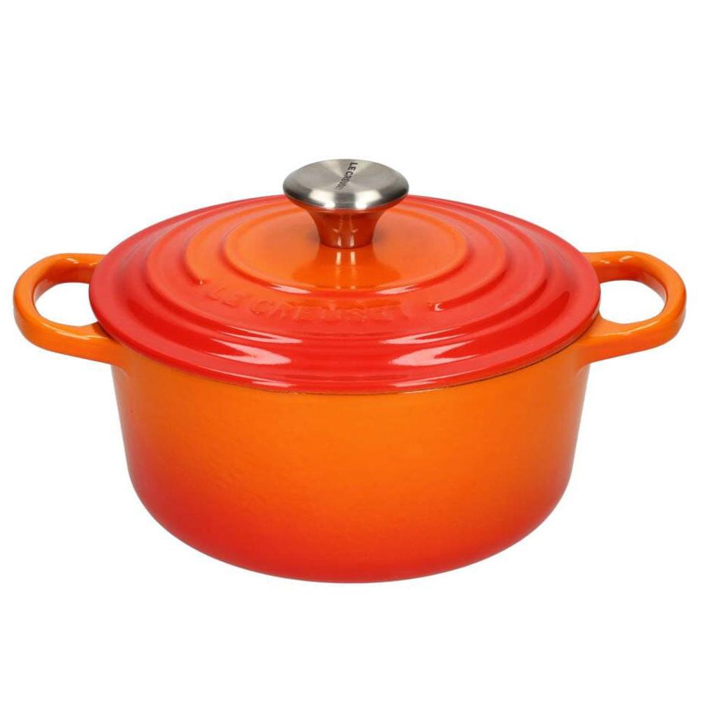 Le Creuset - Braten- / Schmortopf Signature rund Orangerot 24cm 4,2l