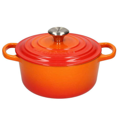 Le Creuset - Braten- / Schmortopf Signature rund Orangerot 24cm 4,2l