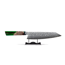 Shinrai Knives - Smaragd Oktagon Damast Kiritsuke Messer 23 CM - Sonderausgabe