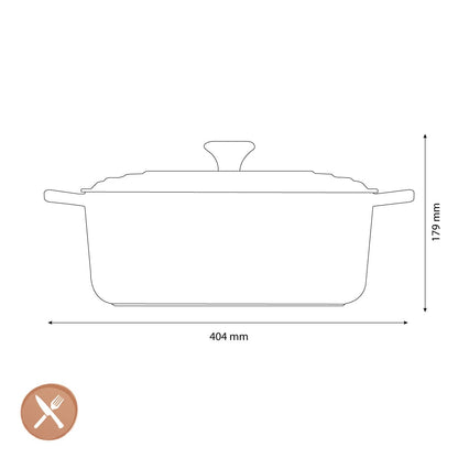 Le Creuset - Braadpan Ovaal in Geëmailleerd Gietijzer - Berry - 31 cm Braadpan Le Creuset 
