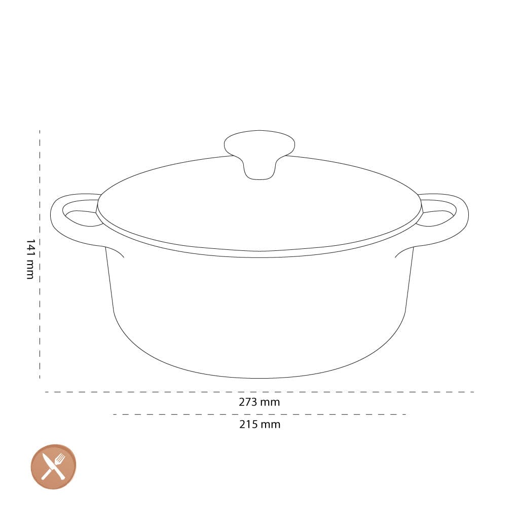 Le Creuset - Braadpan Signature rond Mat Zwart 20cm 2,4l (zwart interieur) Le Creuset 