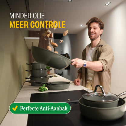 Cook & Pan Dark Olive Koekenpannenset 3-delig