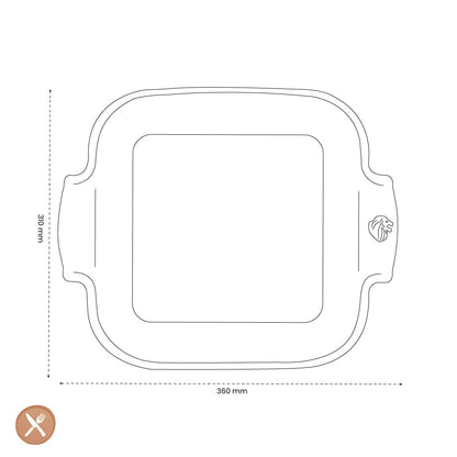 Peugeot - Appolia Ovenschaal Vierkant 36 cm Bosgroen Ovenschaal Peugeot 