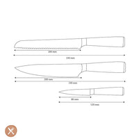 Shinrai Knives - Damascus Print 3-delige Messenset - Koksmes + Broodmes + Schilmes Messenset Shinrai Knives 