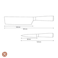 Couteaux Shinrai - Coffret de 2 couteaux en résine époxy saphir à motif damassé - Nakiri + couteau d'office