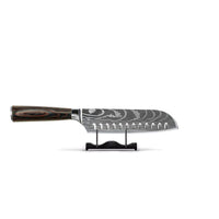 Couteaux Shinrai - Coffret complet Damas - Ensemble de couteaux complet avec bloc, planche à découper et pierre à aiguiser 