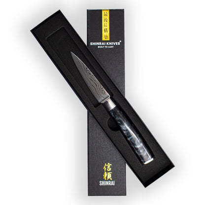 Shinrai Knives - Damascus Print Onyx Schilmes 8 cm Schilmes Shinrai Knives 