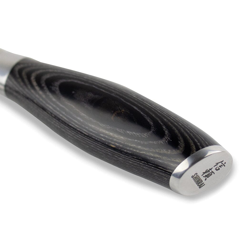 Shinrai Knives - Damast Pakka Wood 6-delige Messenset + Magnetisch Messenblok Scalae - Acacia hout Messenset met blok Shinrai Knives 