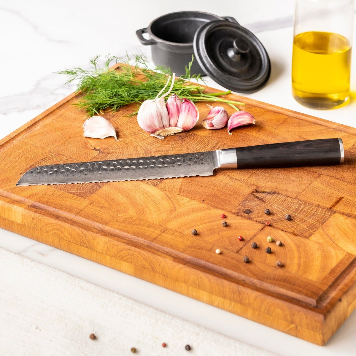 Couteaux Shinrai - Coffret de 7 couteaux en damas martelé BR