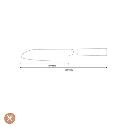 Shinrai Knives - Hammered Damast BR Santoku mes 18 cm Santokumes Shinrai Knives 