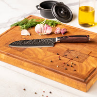 Shinrai Knives - Hammered RVS 2-delige Messenset - Santoku + Schilmes Messenset Shinrai Knives 