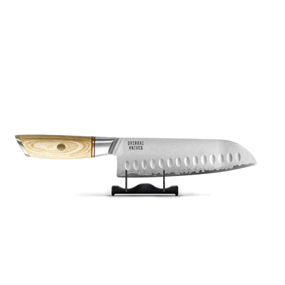 Shinrai Knives - Hikari Damascus Santoku mes 18 cm Santokumes Shinrai Knives 