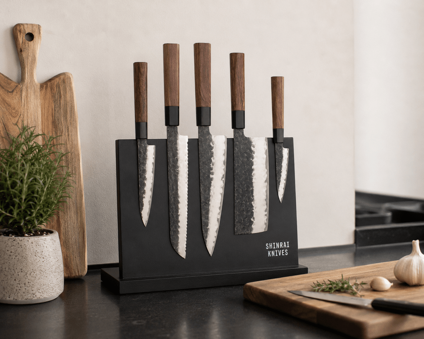 Shinrai Knives - Magnetisch Messenblok Enkelzijdig - Zwart Magnetisch messenblok Shinrai Knives 