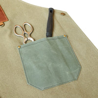 Tablier Shinrai Knives - Tablier vert en toile et cuir de haute qualité