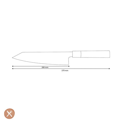 Shinrai Knives - Takumi Kaza Damascus Kiritsuke 20 cm Kiritsukemes Shinrai Knives 