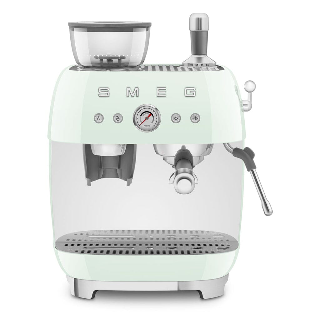 Smeg - Espressomachine | Watergroen | Jaren 50 | Handmatige espressomachine met geïntegreerde bonenmaler Handmatige Espressomachine Smeg 