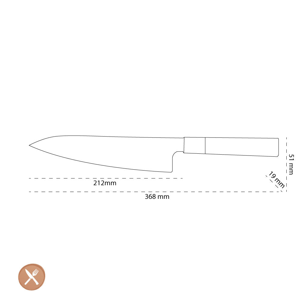 Shinrai Japan - Takumi Kaza Damast Kochmesser 20 cm