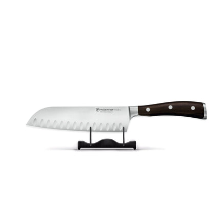 Wusthof - Ikon Santoku met kuiltjes 17 cm - Houten handvat Santokumes Wusthof 