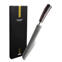 Japanse Damascus Print - Broodmes 20 cm Keukenmessen Shinrai Japan 