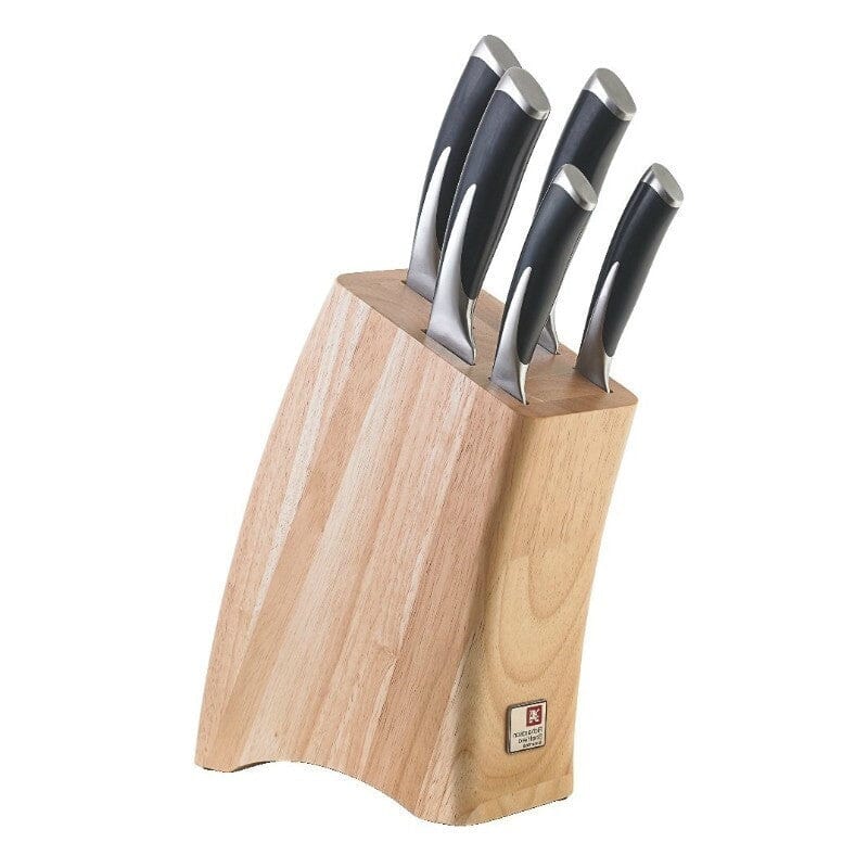 Richardson Sheffield - KYU 5 pc knife block - wood Messenset met blok Richardson Sheffield 